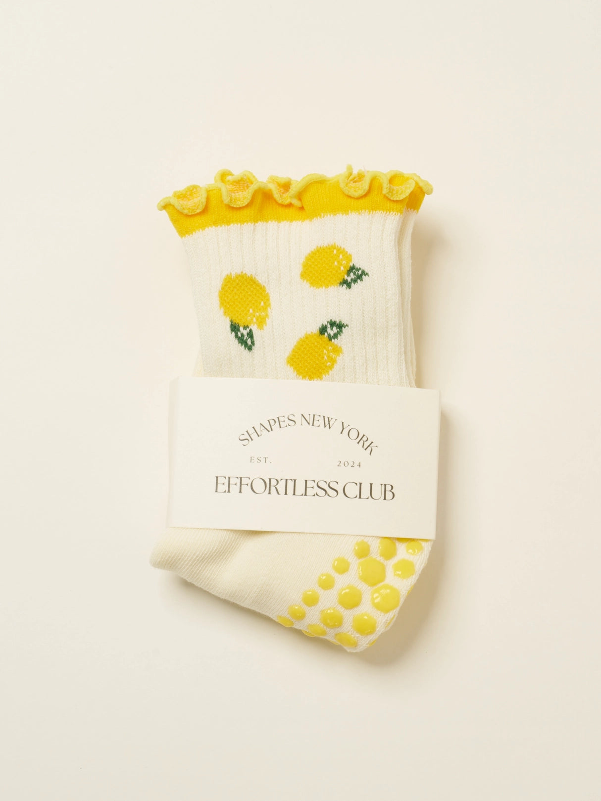 Lemon Ruffle Grip Socks
