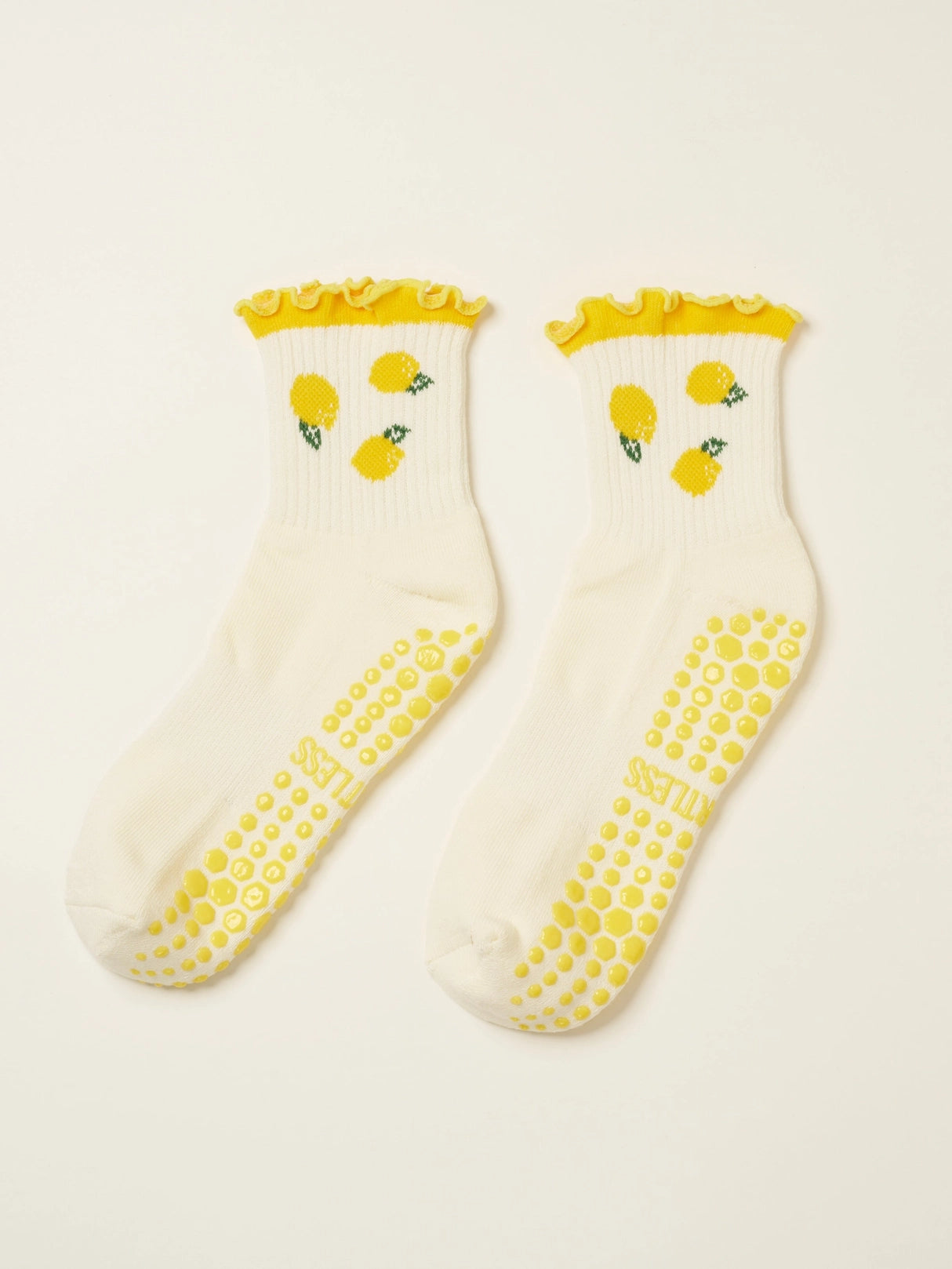 Lemon Ruffle Grip Socks