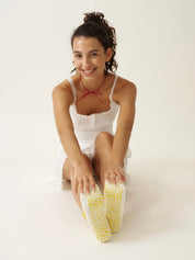 Lemon Ruffle Grip Socks
