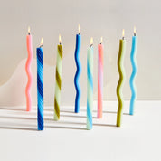 11" Vibrant Taper Rope Candles (set of 2)
