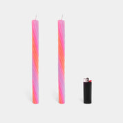 11" Vibrant Taper Rope Candles (set of 2)