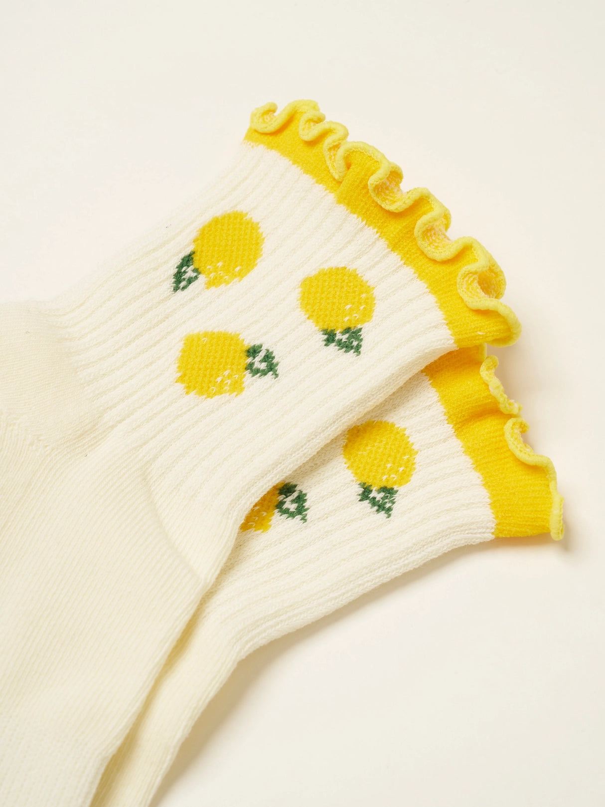 Lemon Ruffle Grip Socks