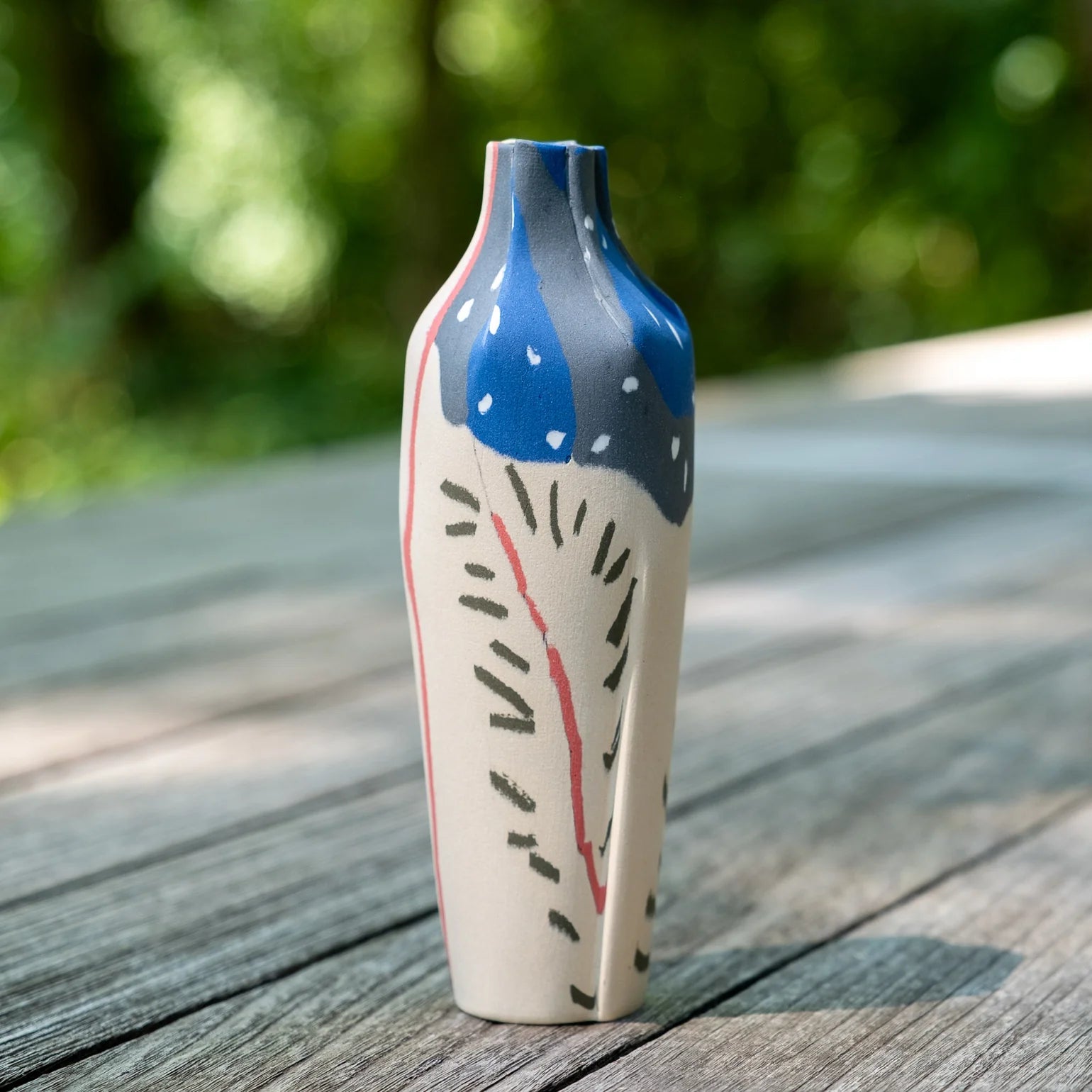 Blue &amp; Spruce vase by Philipp Hufschmid