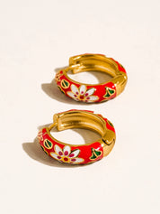 Isabeau Vintage Floral Hoop Earrings