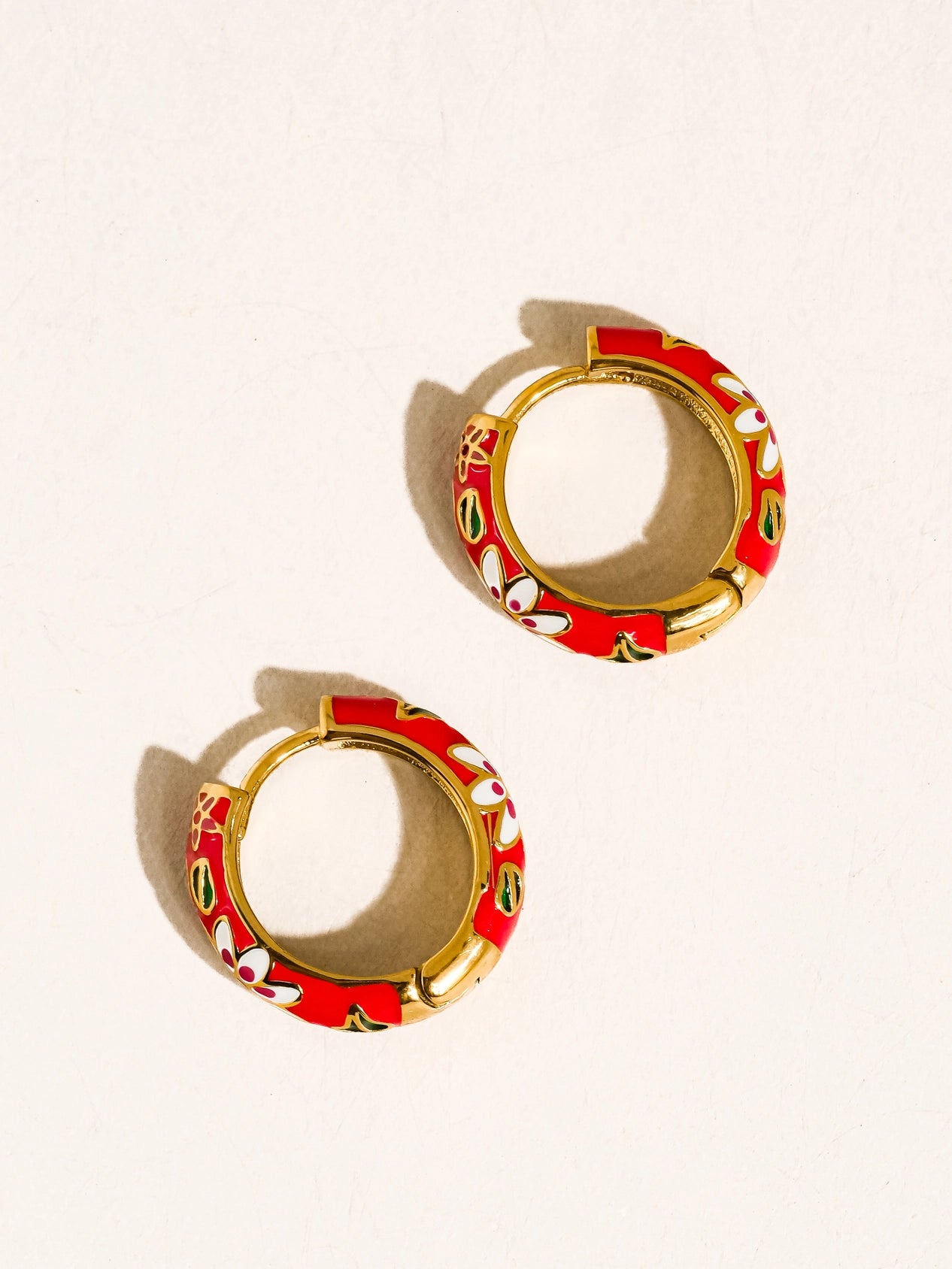 Isabeau Vintage Floral Hoop Earrings