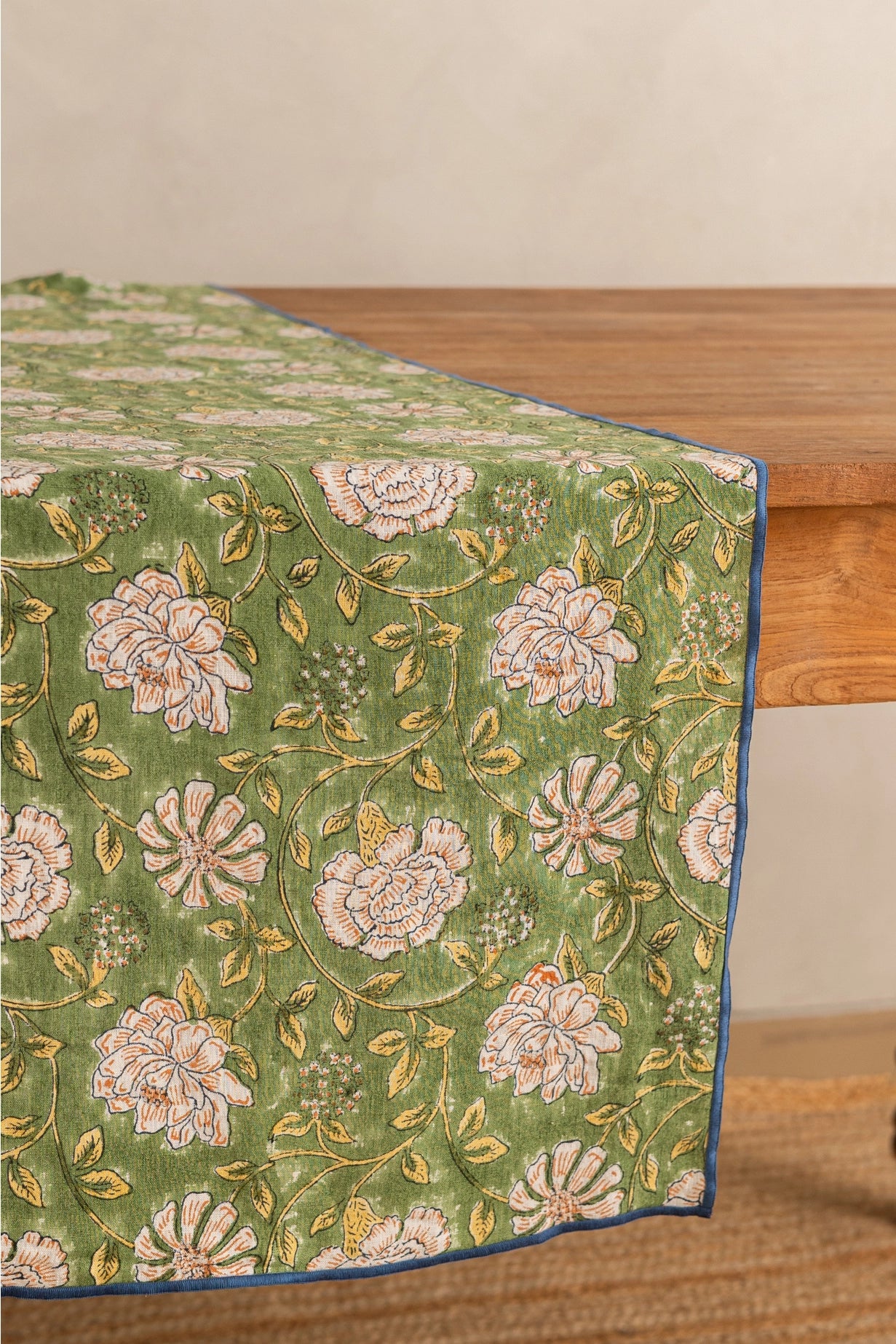 Linen Dahlia Table Runner