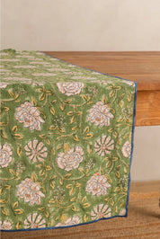 Linen Dahlia Table Runner
