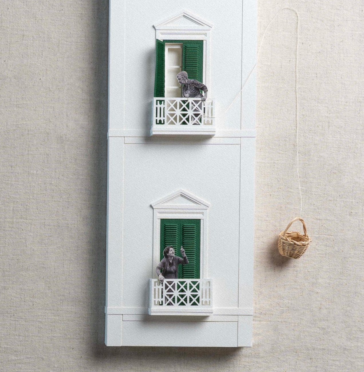 Balcony Whispers - Limited Edition Paper Art
