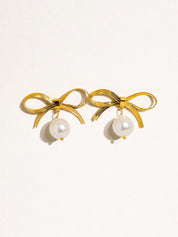 Alice Bow Dangle Pearl Earring