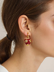Bea Vintage Floral Heart Earrings