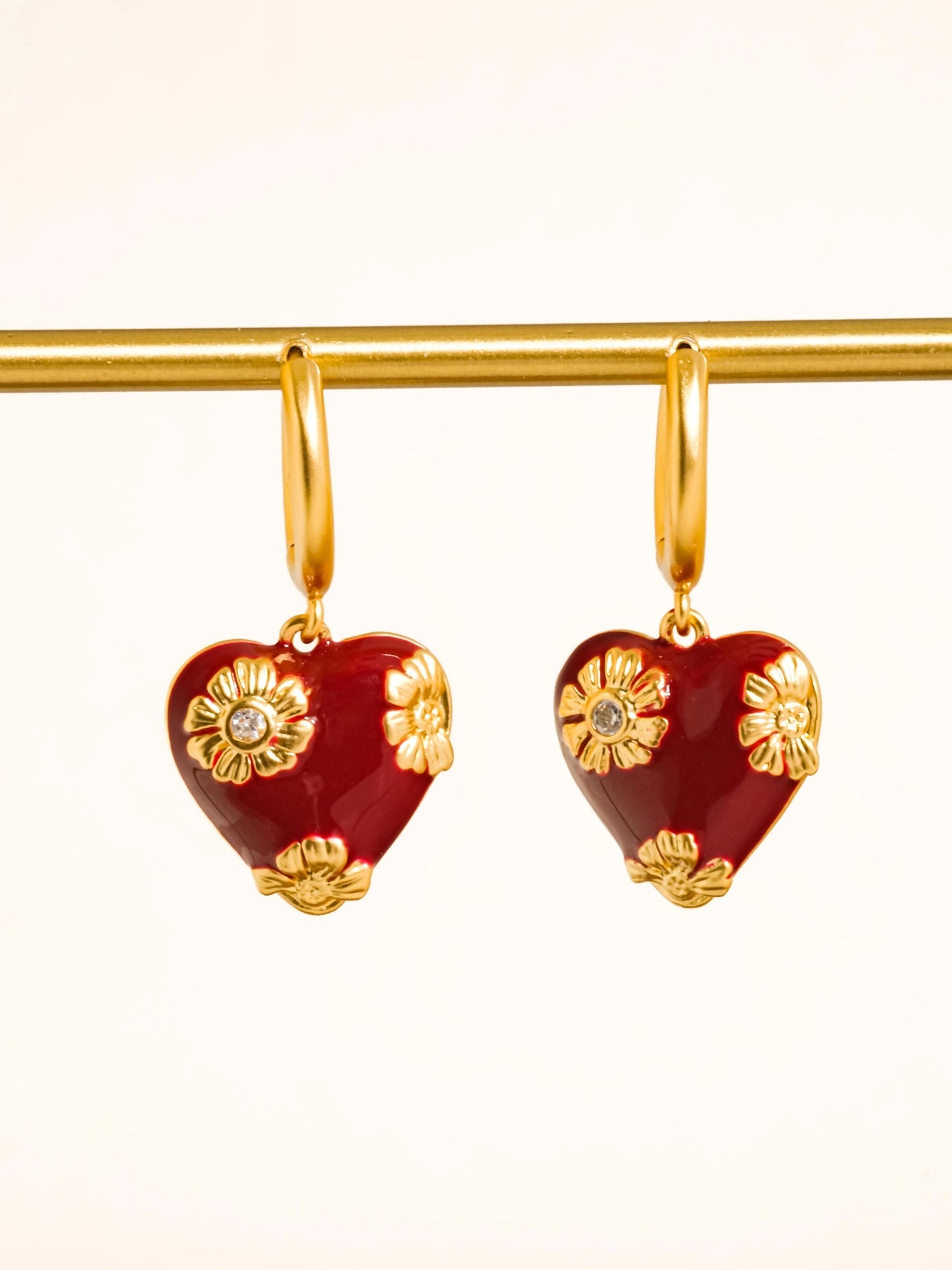 Bea Vintage Floral Heart Earrings