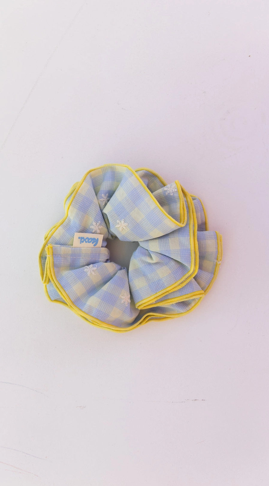 Blue Plaid Corset Scrunchie