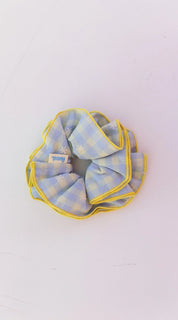 Blue Plaid Corset Scrunchie
