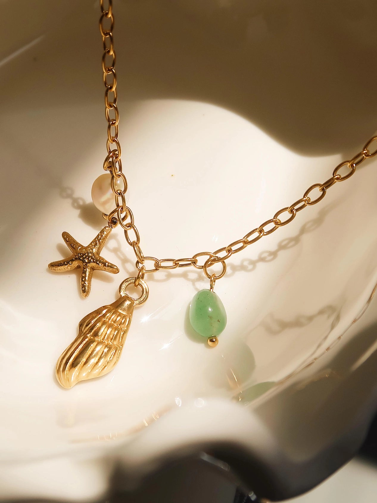 Bonbon Pearl and Shell Charm Necklace