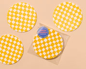 Letterpress Reusable Vellum Coasters (Cantaloupe)
