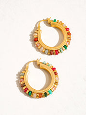 Capri Beaded Resort Hoop Earring