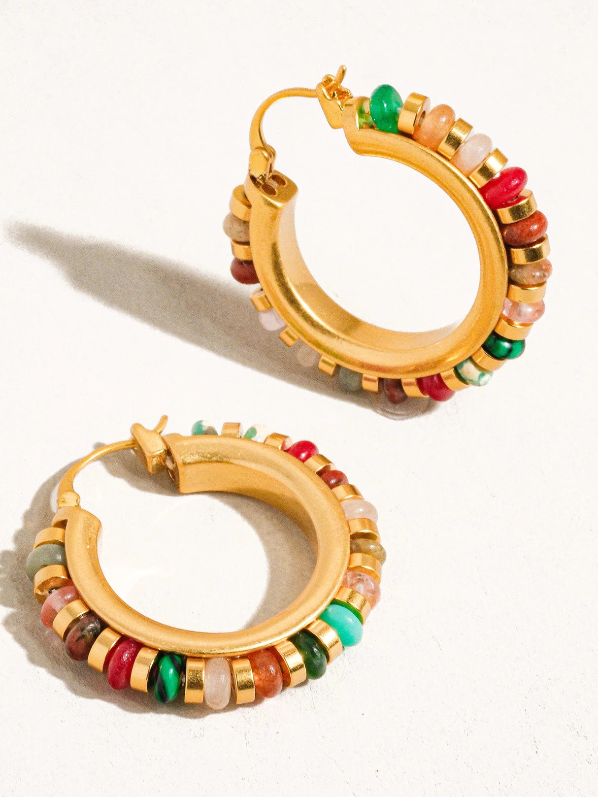 Capri Beaded Resort Hoop Earring