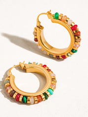 Capri Beaded Resort Hoop Earring