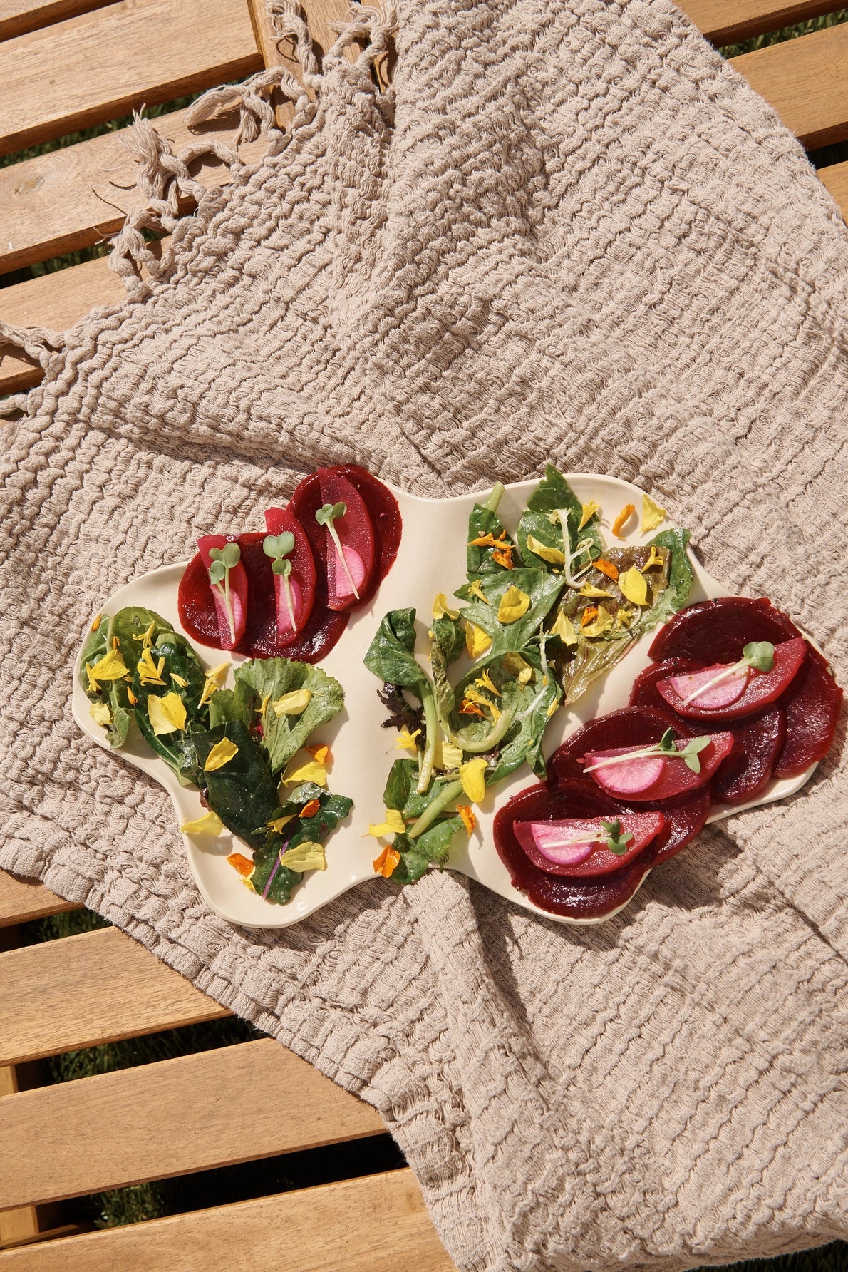 White Stoneware Charcuterie Board