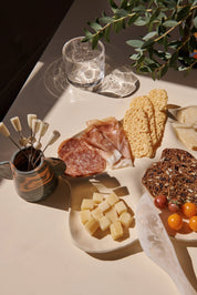 White Stoneware Charcuterie Board