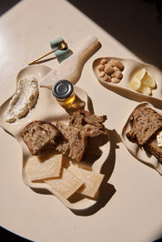 White Stoneware Charcuterie Board
