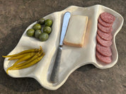 White Stoneware Charcuterie Board