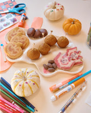 White Stoneware Charcuterie Board
