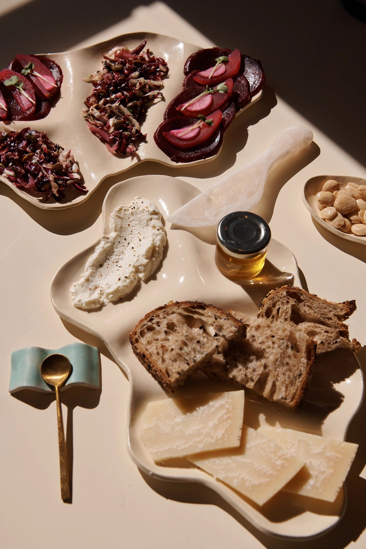 White Stoneware Charcuterie Board