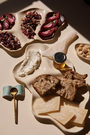 White Stoneware Charcuterie Board