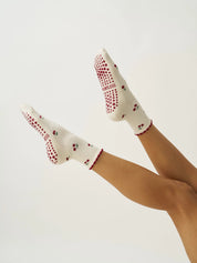 Cherry Petal Grip Socks