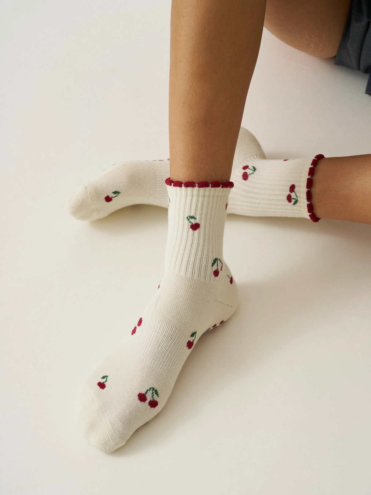 Cherry Petal Grip Socks