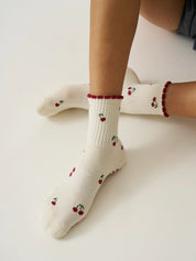 Cherry Petal Grip Socks