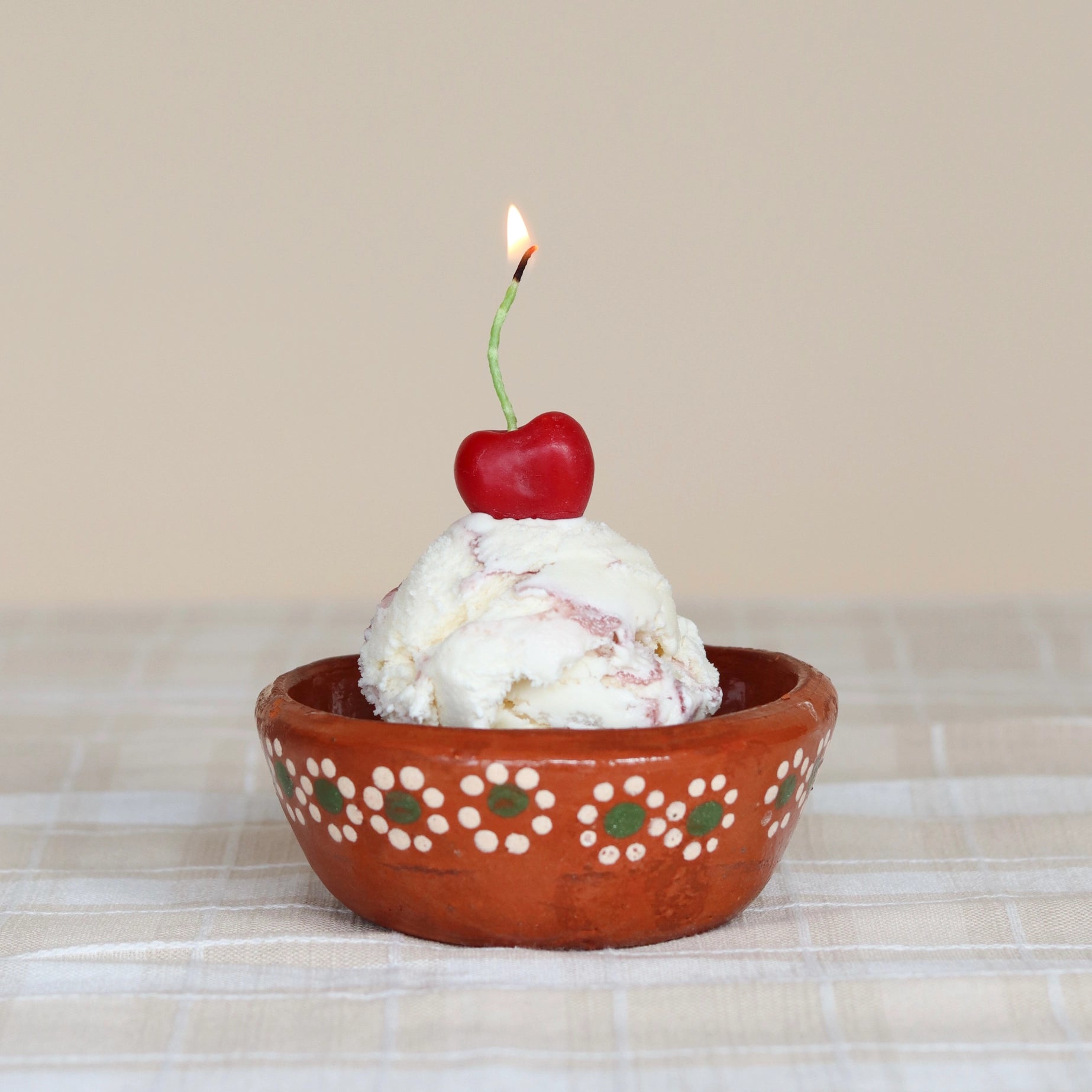 Cherry Beeswax Birthday Candles