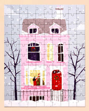 Christmas Pink House 100 Piece Puzzle