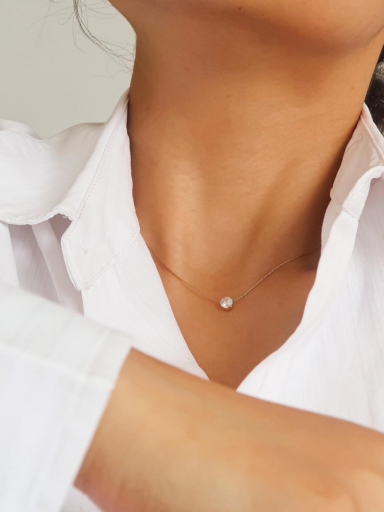 Ciara Petite Round Cz Necklace