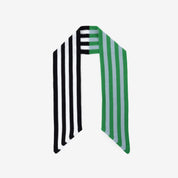 Colorblock Stripe Mini Ribbon Scarf