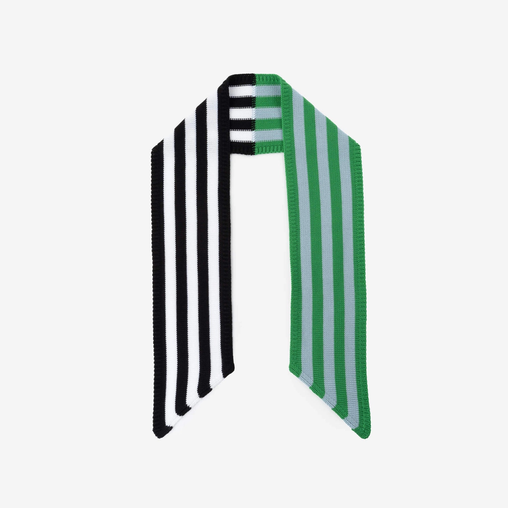 Colorblock Stripe Mini Ribbon Scarf