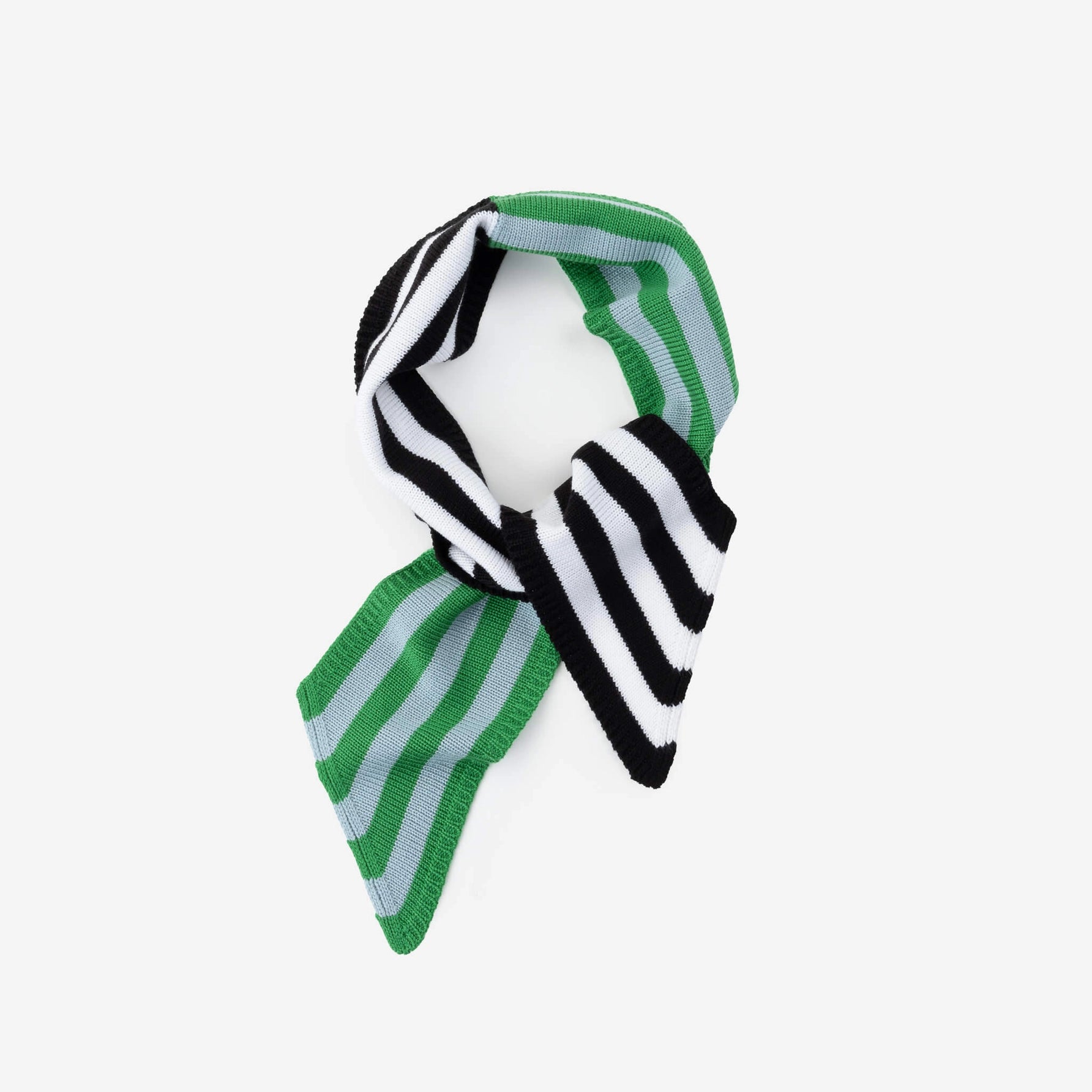 Colorblock Stripe Mini Ribbon Scarf