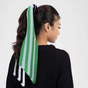 Colorblock Stripe Mini Ribbon Scarf