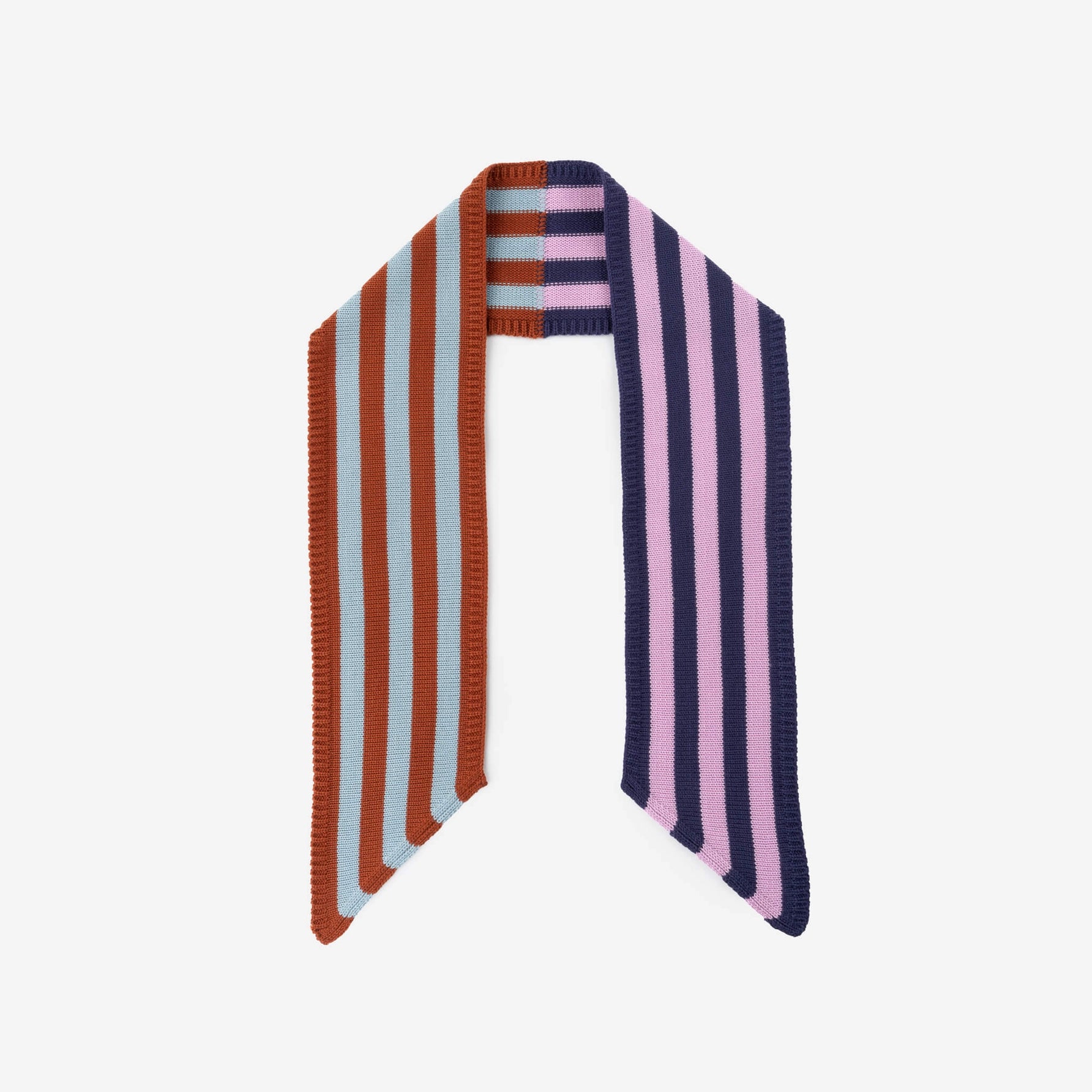 Colorblock Stripe Mini Ribbon Scarf