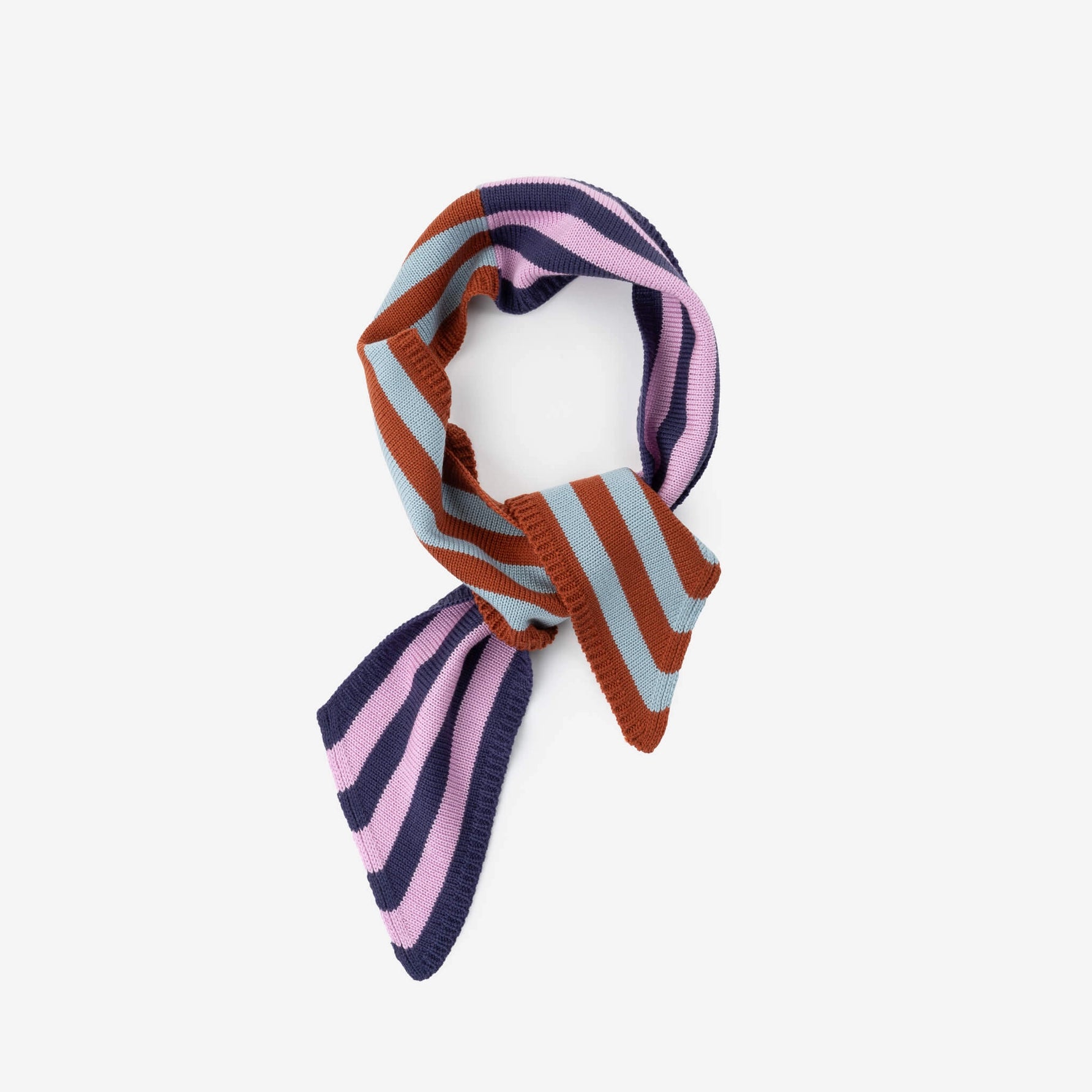 Colorblock Stripe Mini Ribbon Scarf