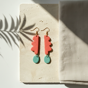 Coral Wavy Days Earrings
