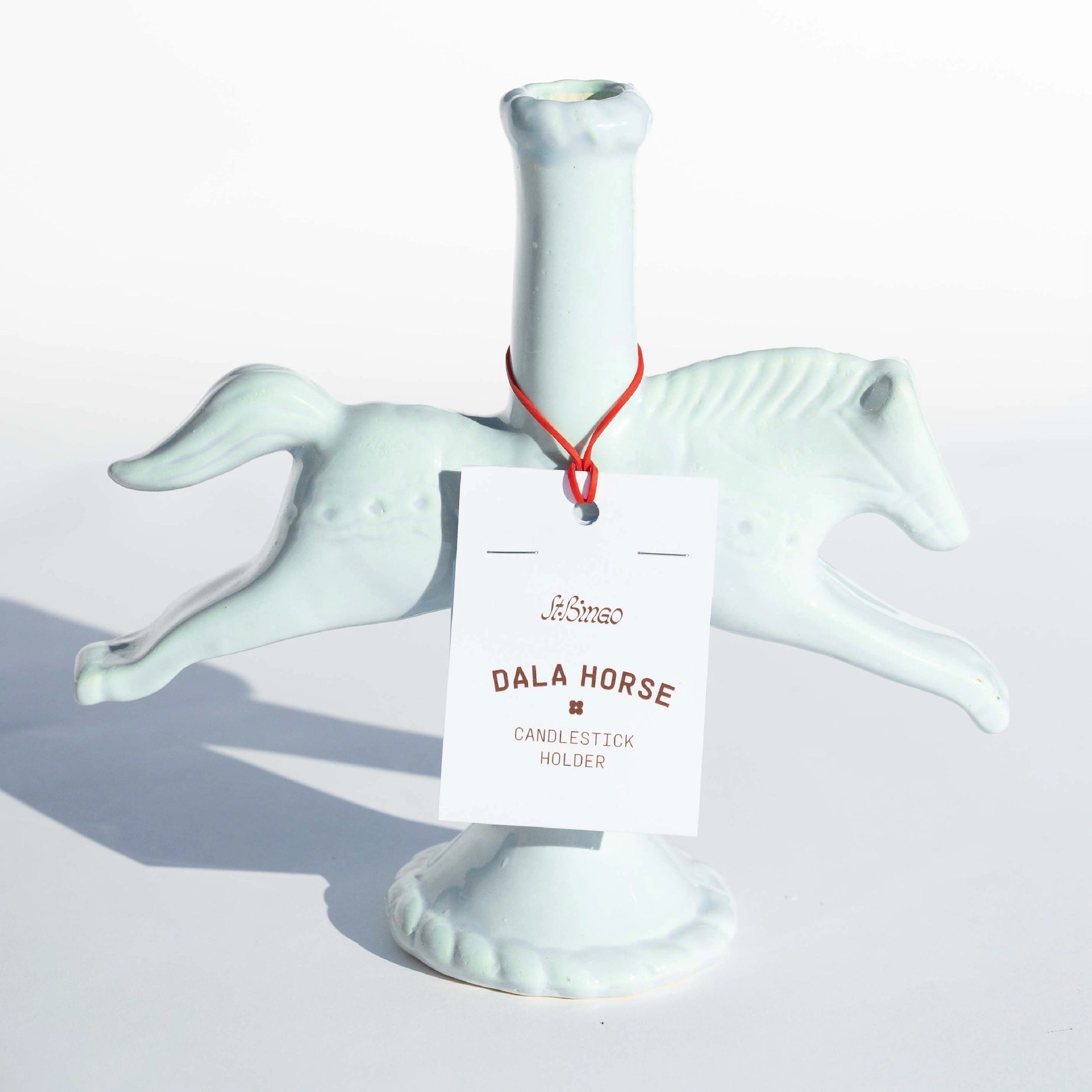 Ceramic Dala Horse Candlestick Holder