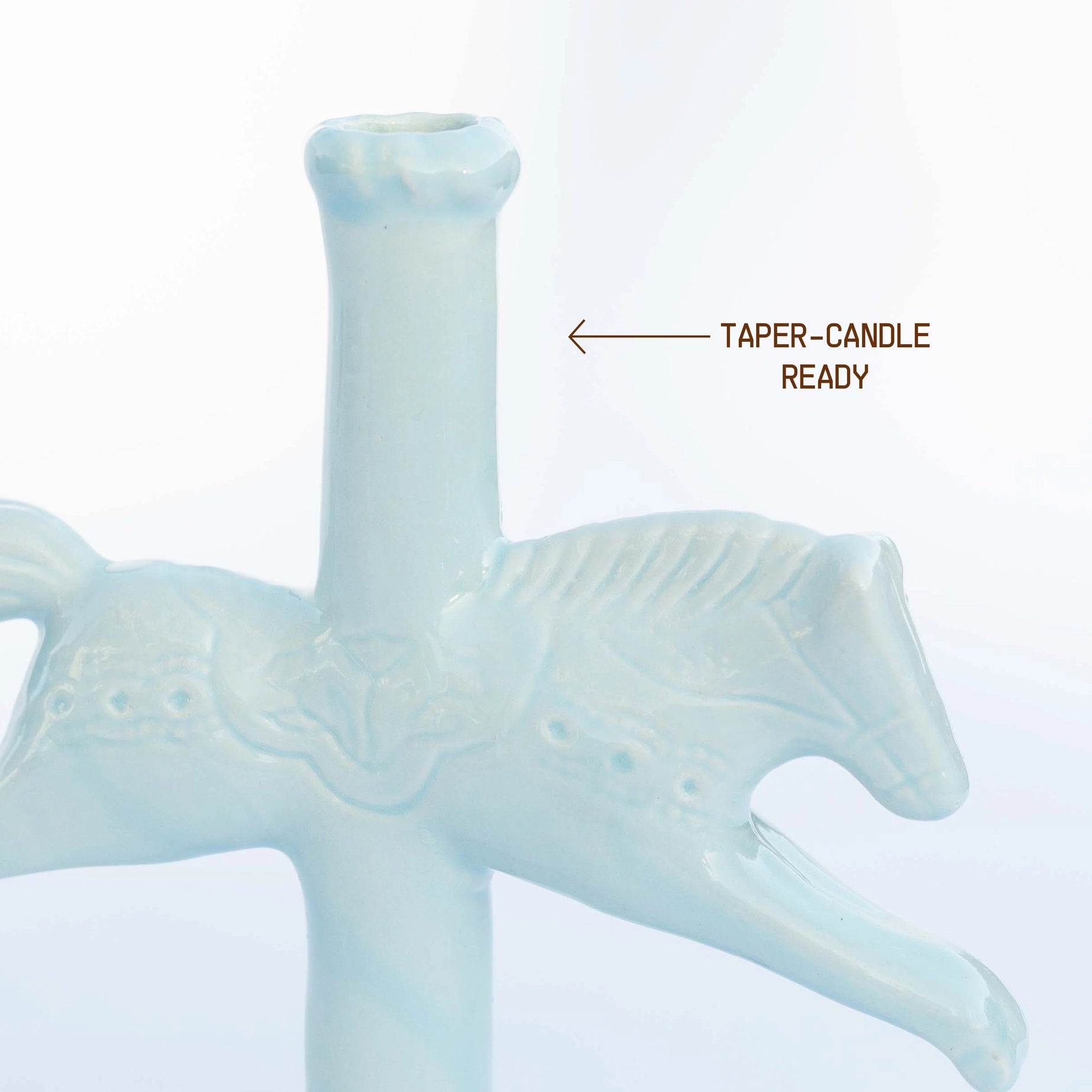 Ceramic Dala Horse Candlestick Holder