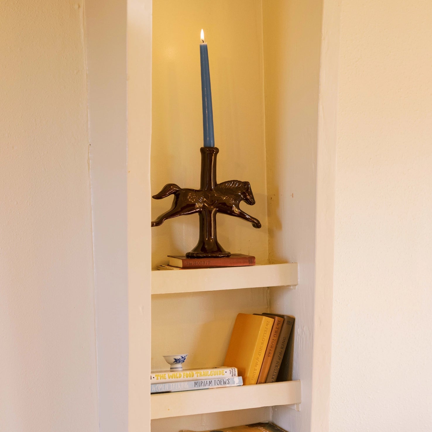 Ceramic Dala Horse Candlestick Holder