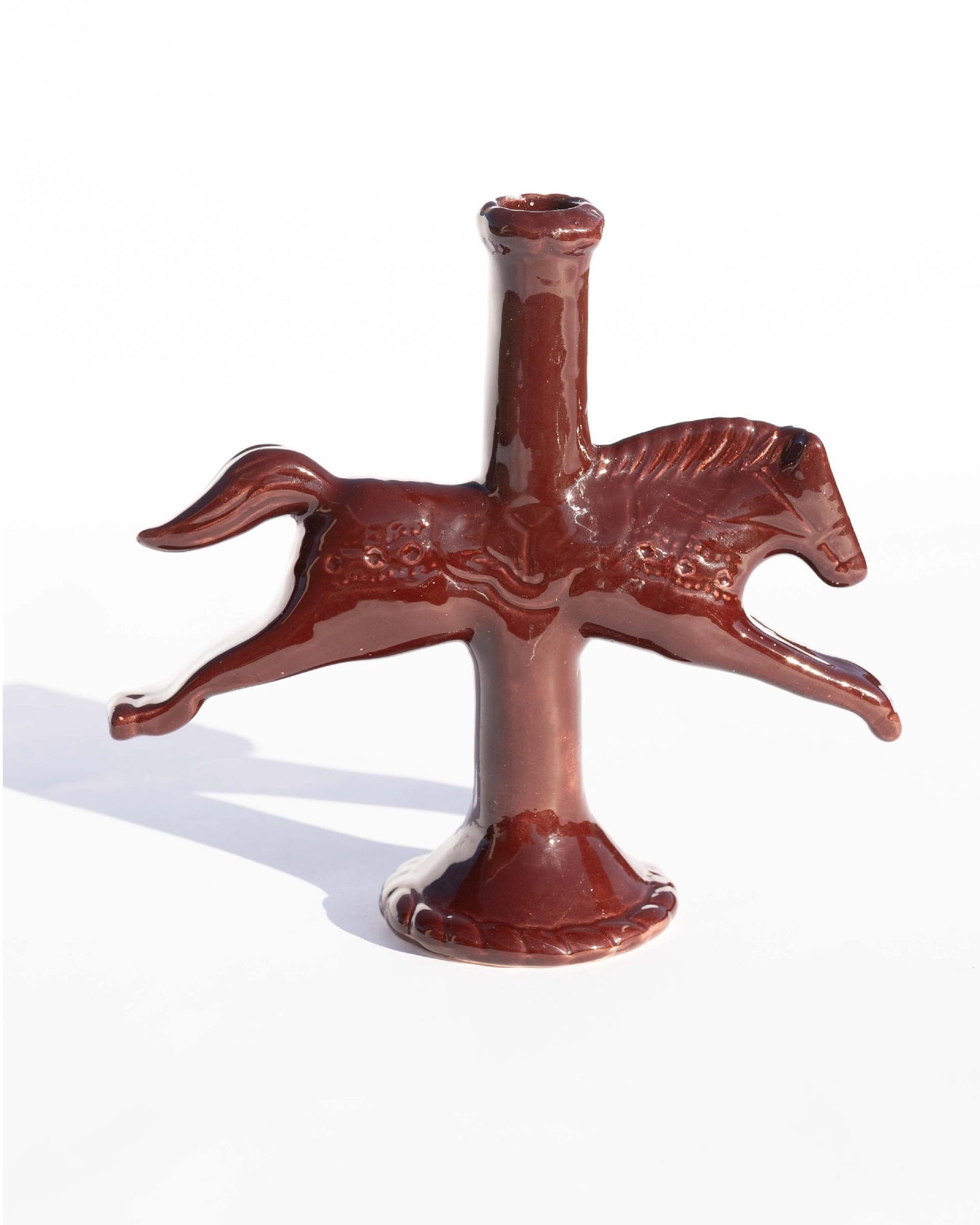 Ceramic Dala Horse Candlestick Holder