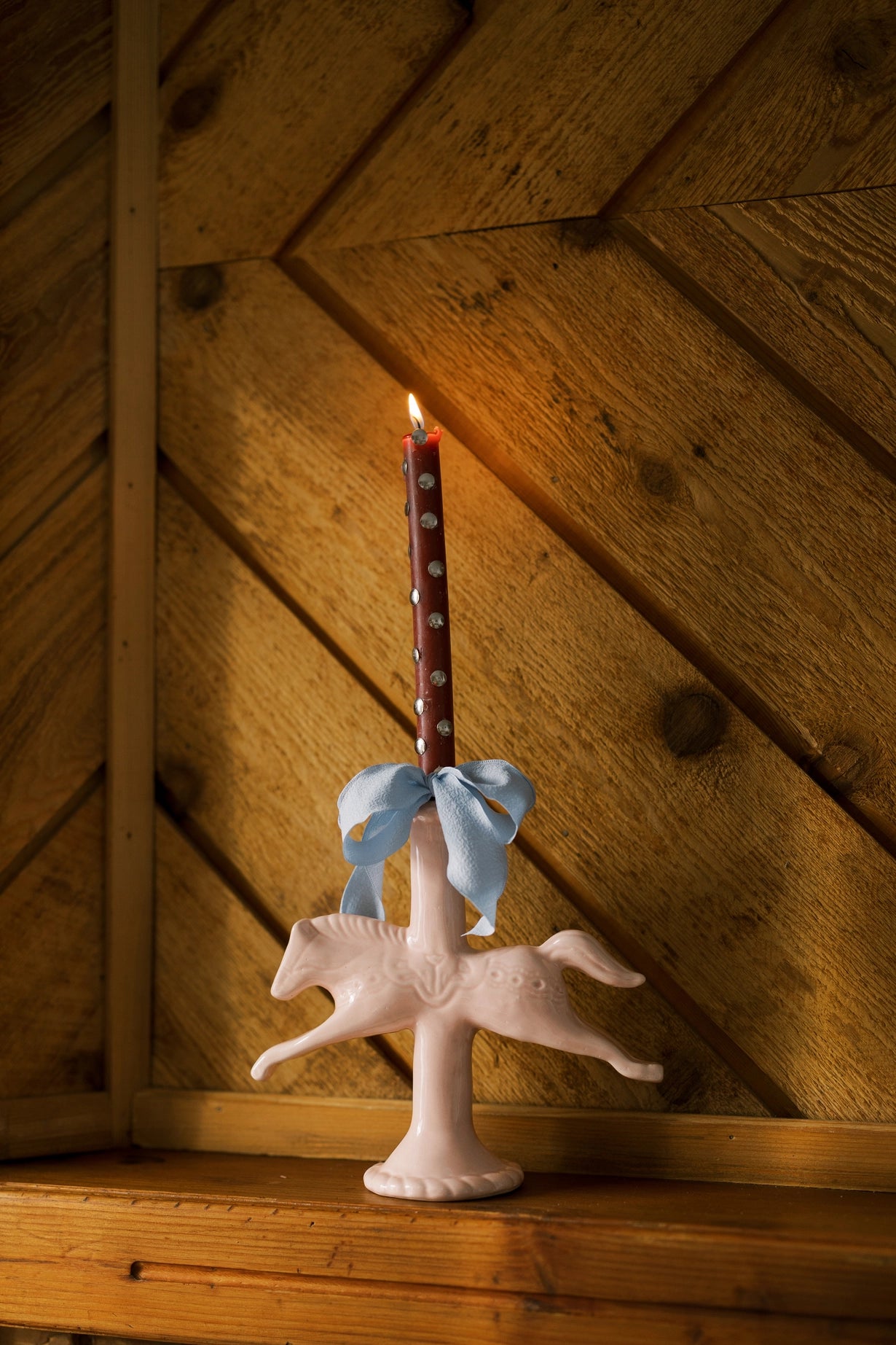 Ceramic Dala Horse Candlestick Holder