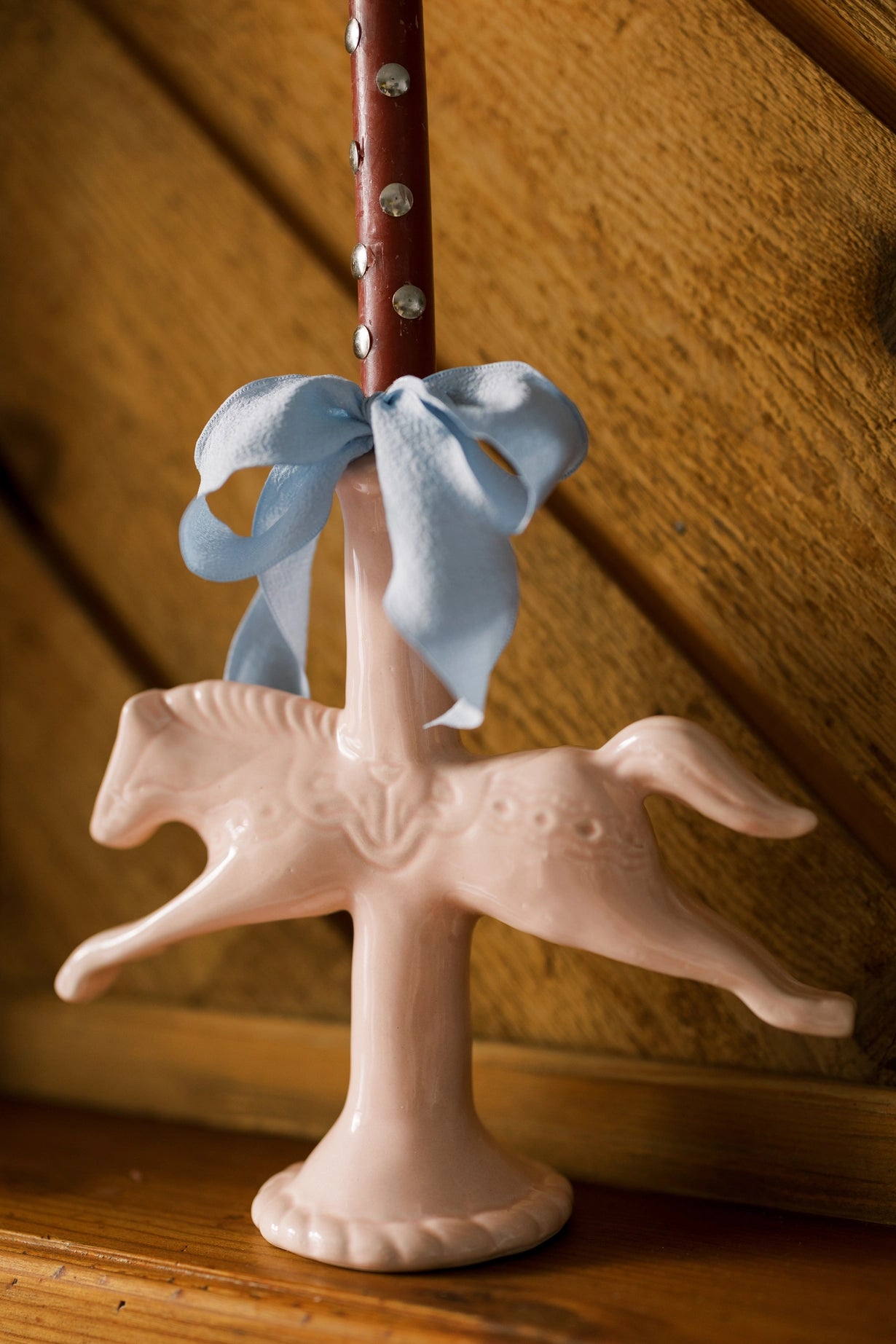 Ceramic Dala Horse Candlestick Holder