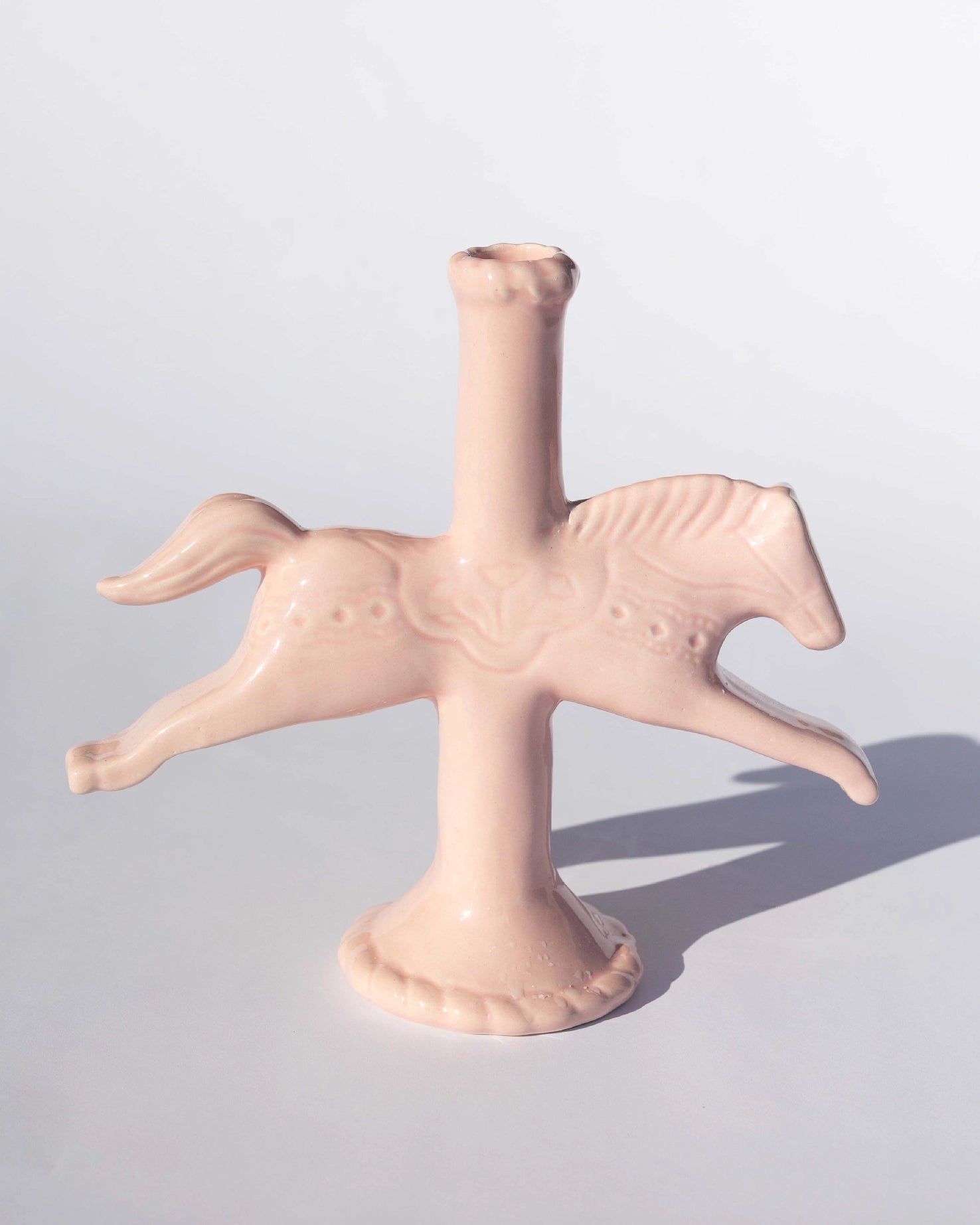 Ceramic Dala Horse Candlestick Holder