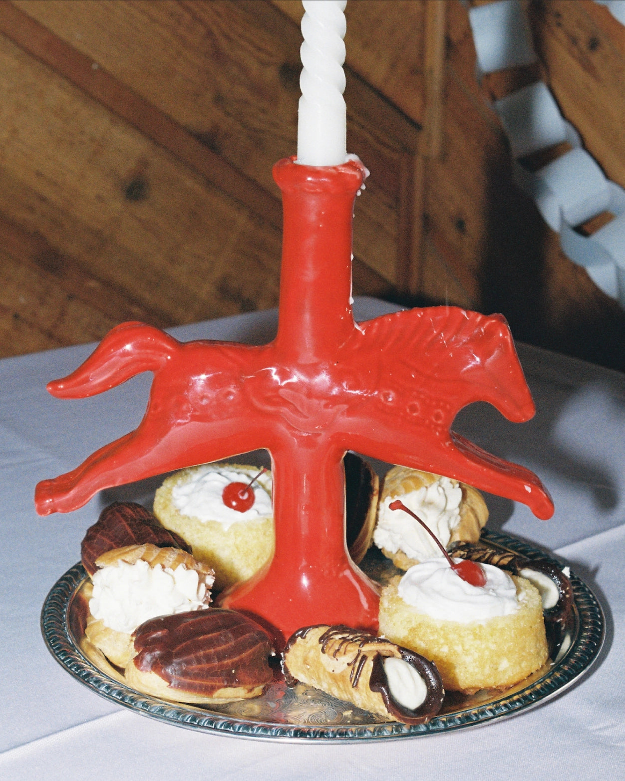 Ceramic Dala Horse Candlestick Holder